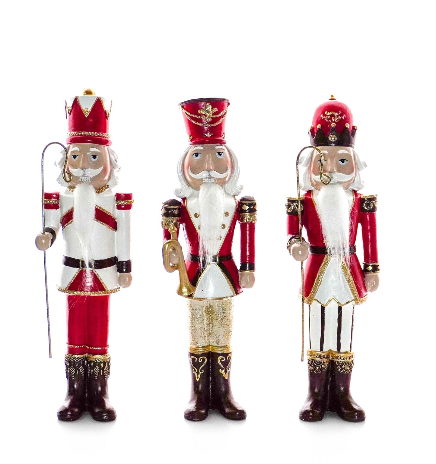 Nutcracker Medium White / Red with Staff