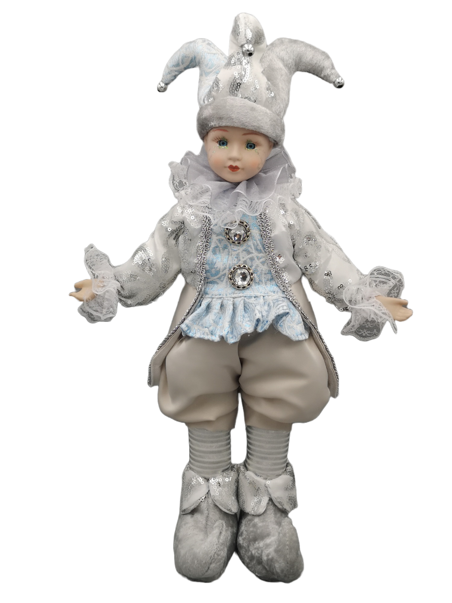 Musical Standing Elf Silver/Blue