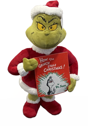 Holiday Greeter Grinch With Book