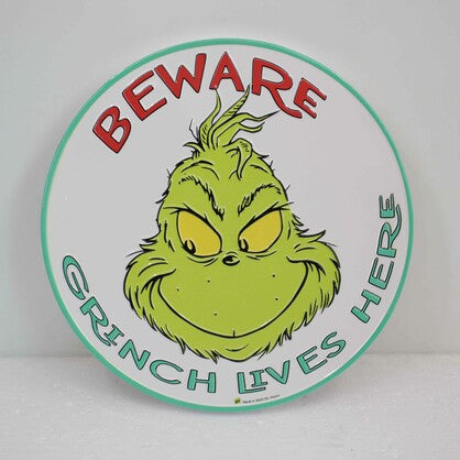 Round Beware Grinch Live Here