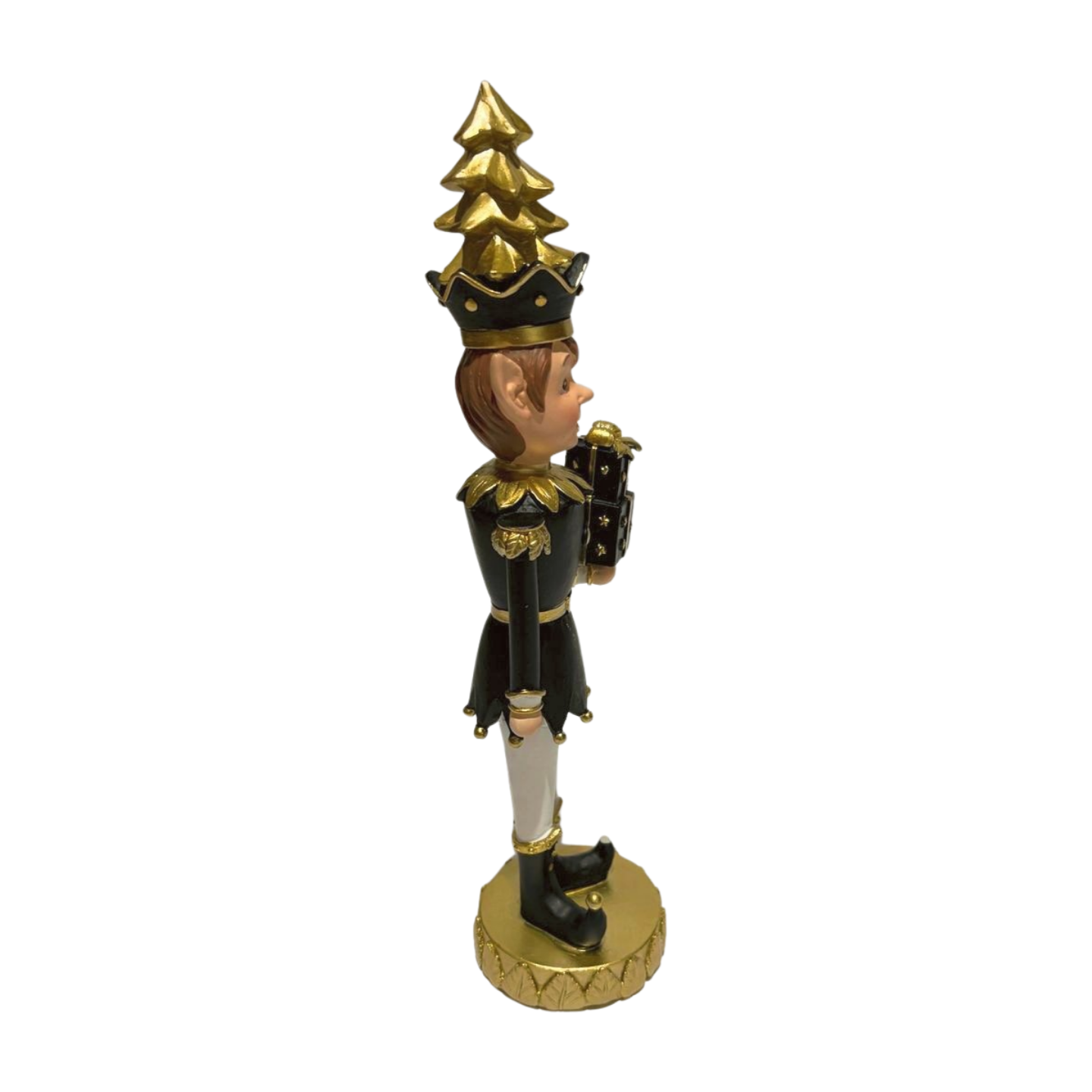 Black and Gold Elf with a Gift