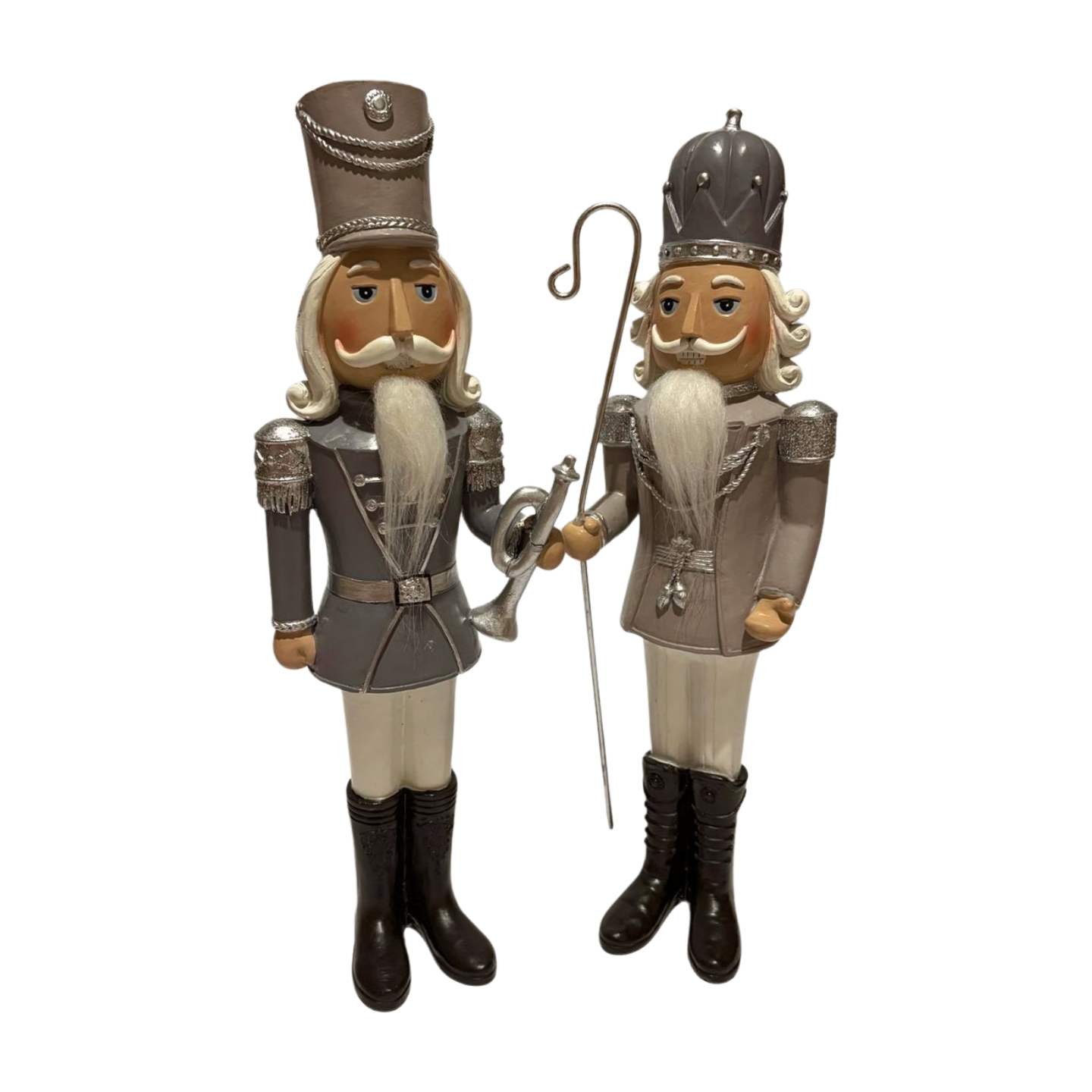 Silver Nutcracker Soldier with a Staff