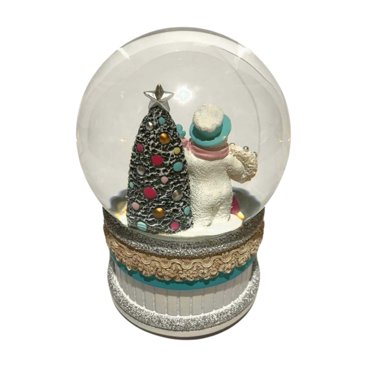 Snowman and Christmas Tree Snow Globe
