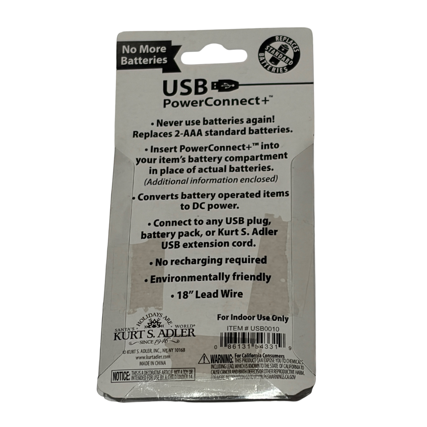 Kurt S. Adler USB PowerConnect+ packaging on a white background
