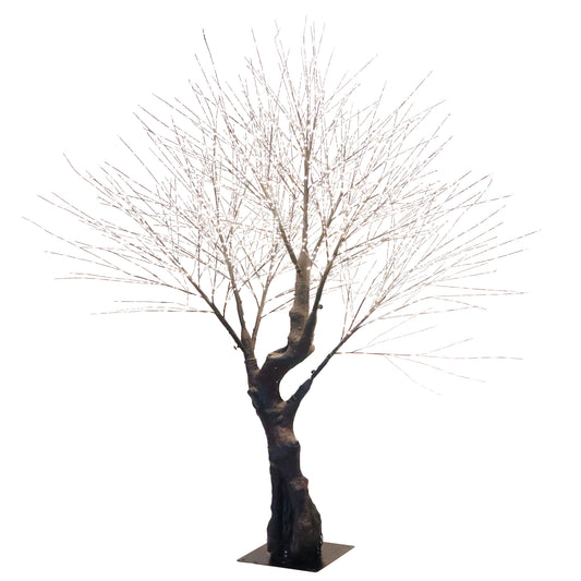 200cm Oakland pre-lit outdoor bare branch LED tree with dark textured trunk and flat metal base plate