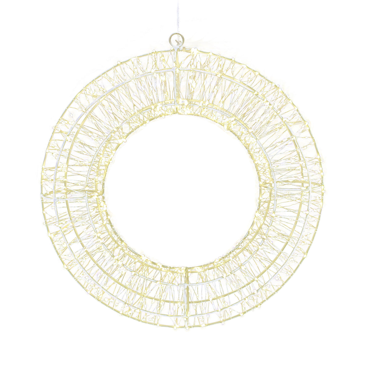 38cm Denmark LED wire wreath with 960 warm white fairy lights and hanging loop