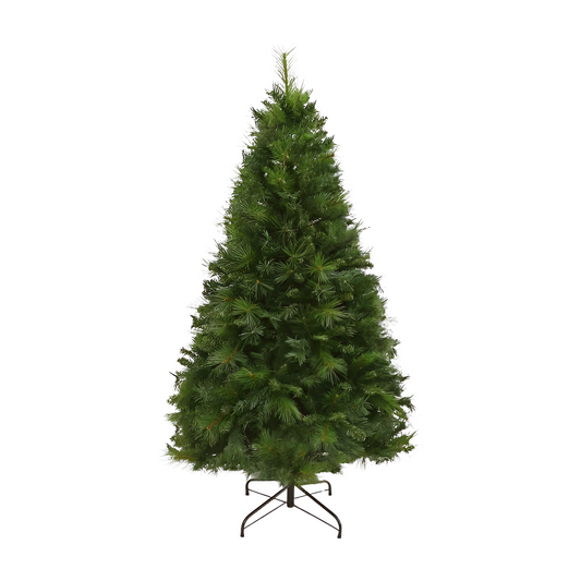 A naturally styled 180cm pine tree with wispy, characterful tips — a classic height for living rooms and hallways.
