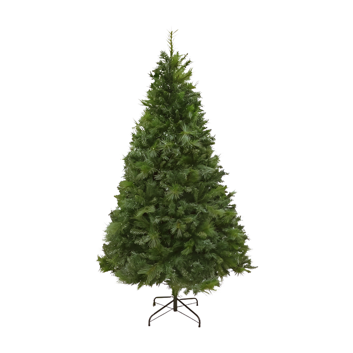 Green Majestic Pine pre-lit artificial Christmas tree, 7ft, with full dense foliage and dark metal stand
