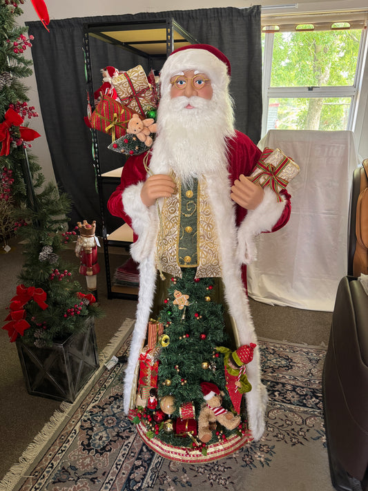 Life-Size Santa Figure with Built-In Christmas Tree