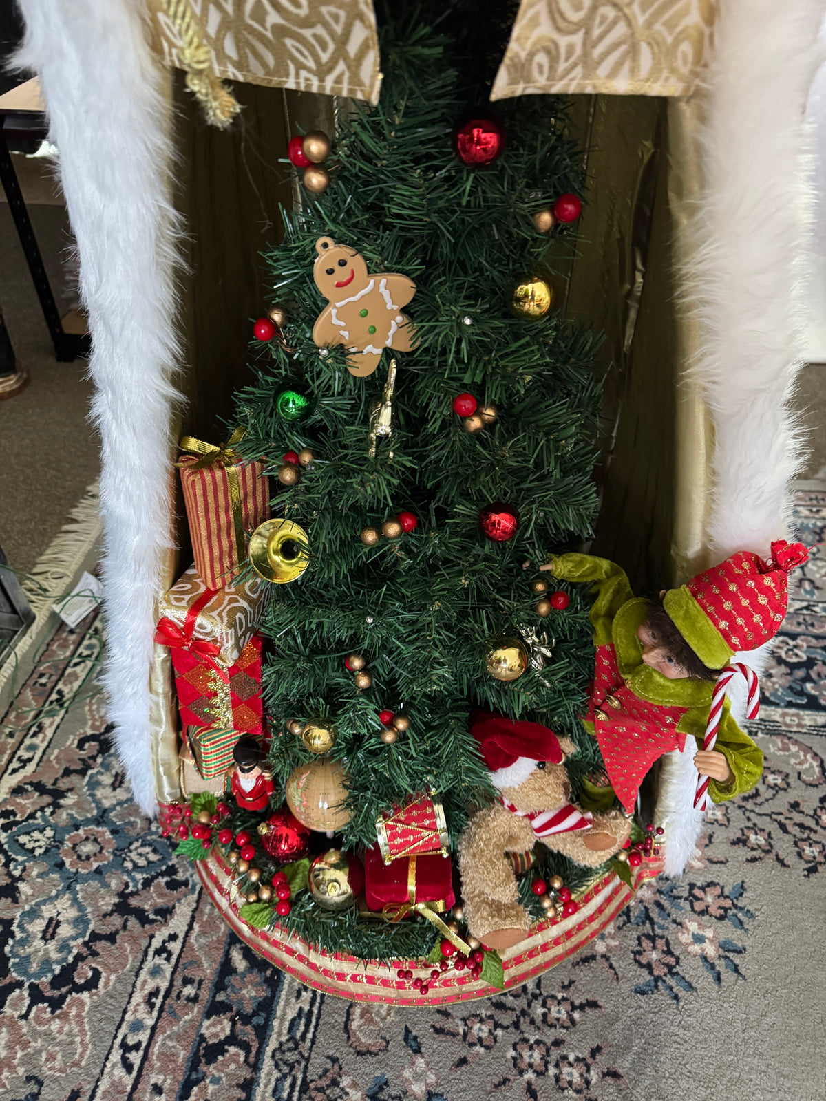 Life-Size Santa Figure with Built-In Christmas Tree