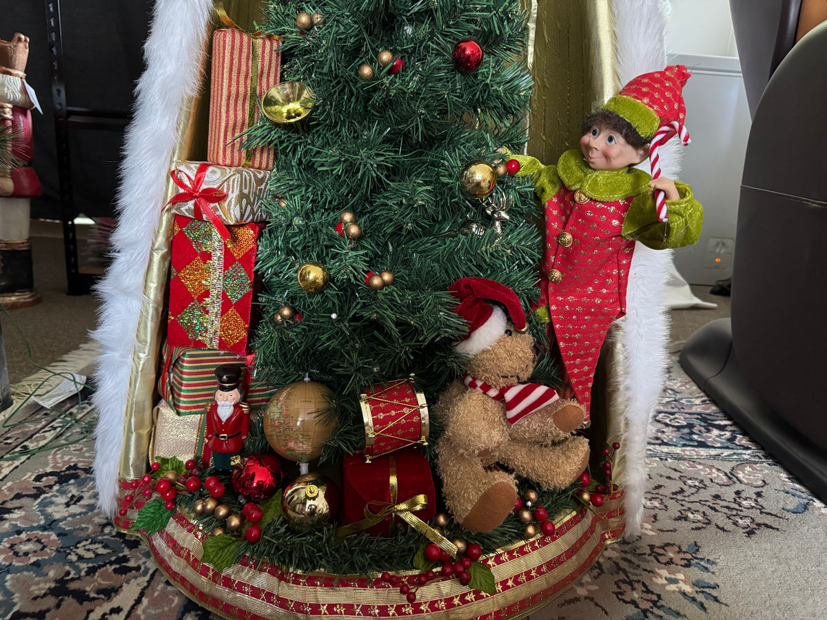 Life-Size Santa Figure with Built-In Christmas Tree