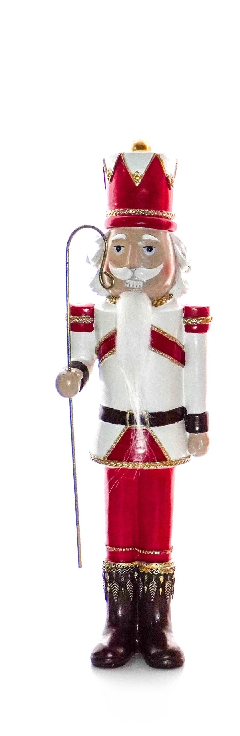 Nutcracker Medium White / Red with Staff