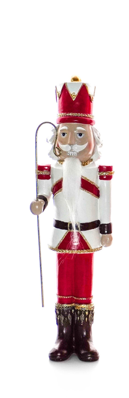 Nutcracker Medium White / Red with Staff