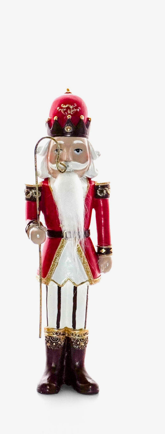 Nutcracker Medium Red/White with Staff