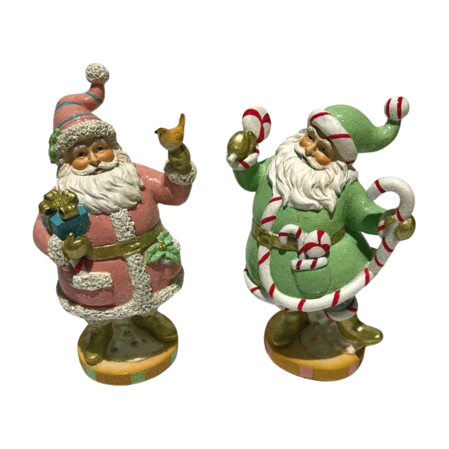 Candy Cane Santa Figurine