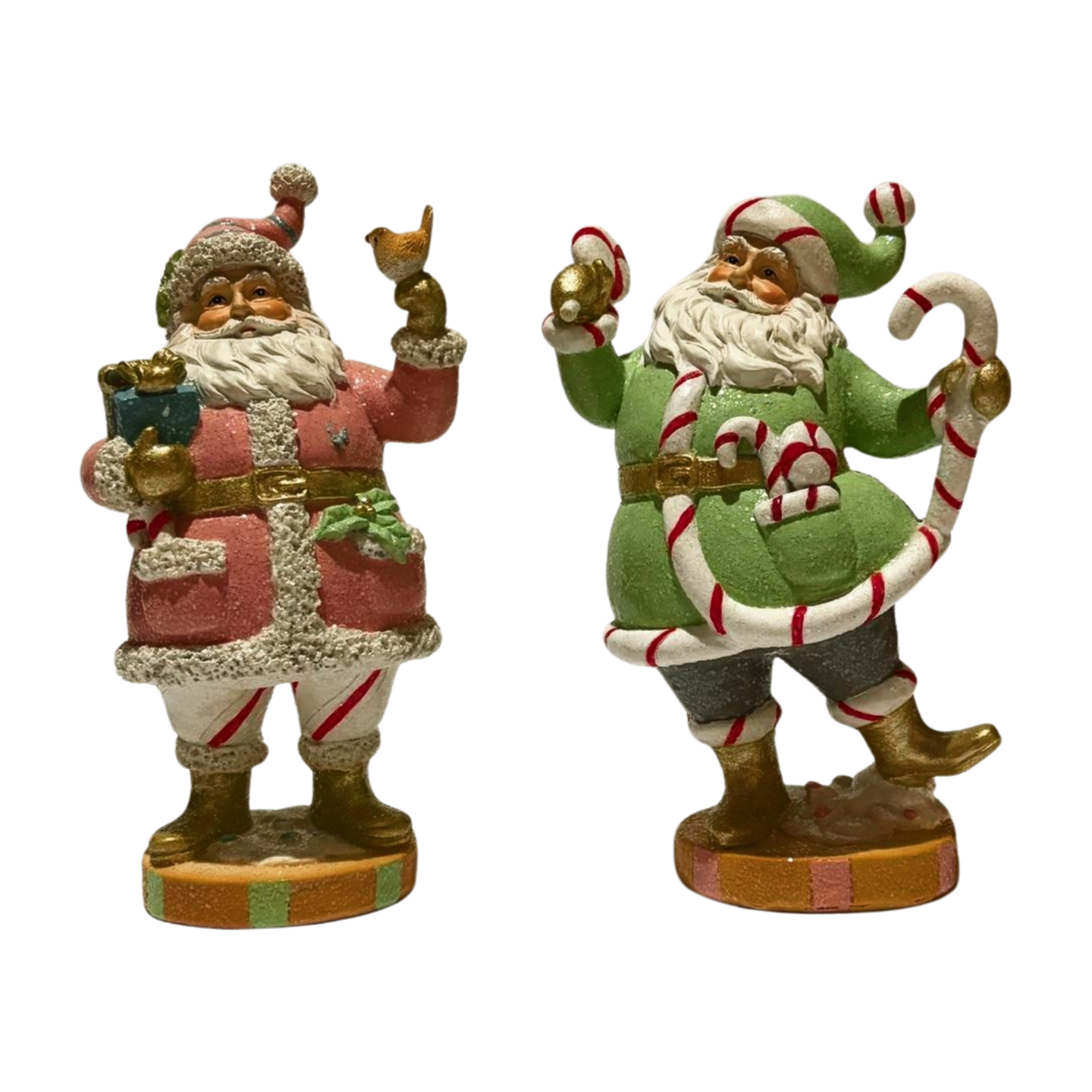 Candy Cane Santa Figurine