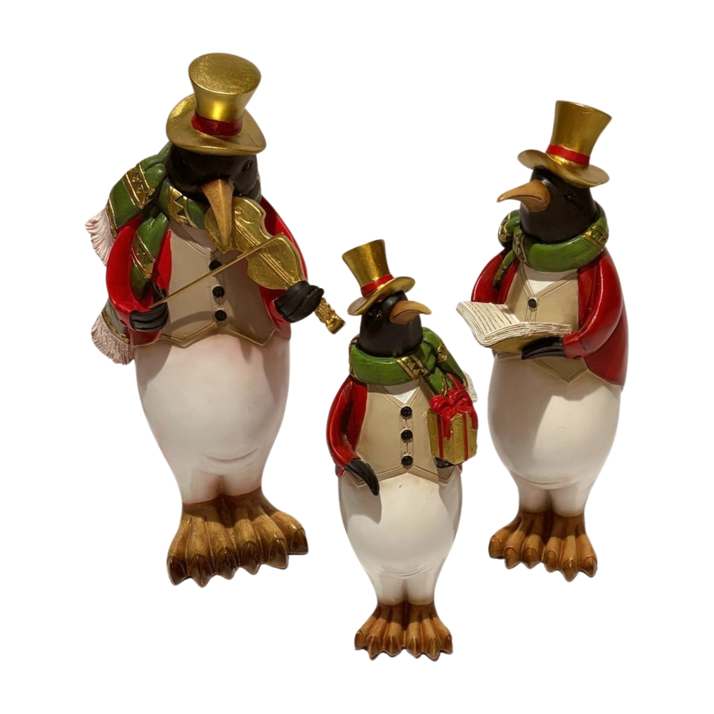 Penguin with Gift Christmas Figurine