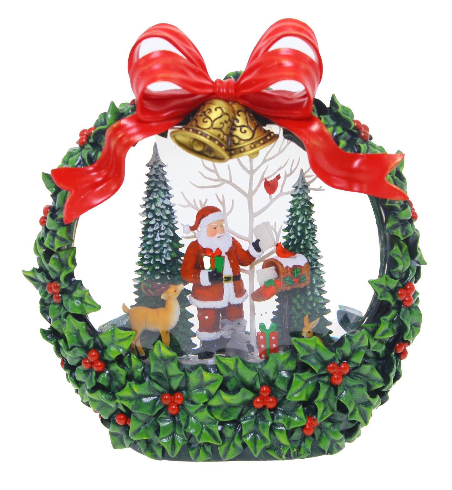 Led Water Spinning Santa Xmas Wreath