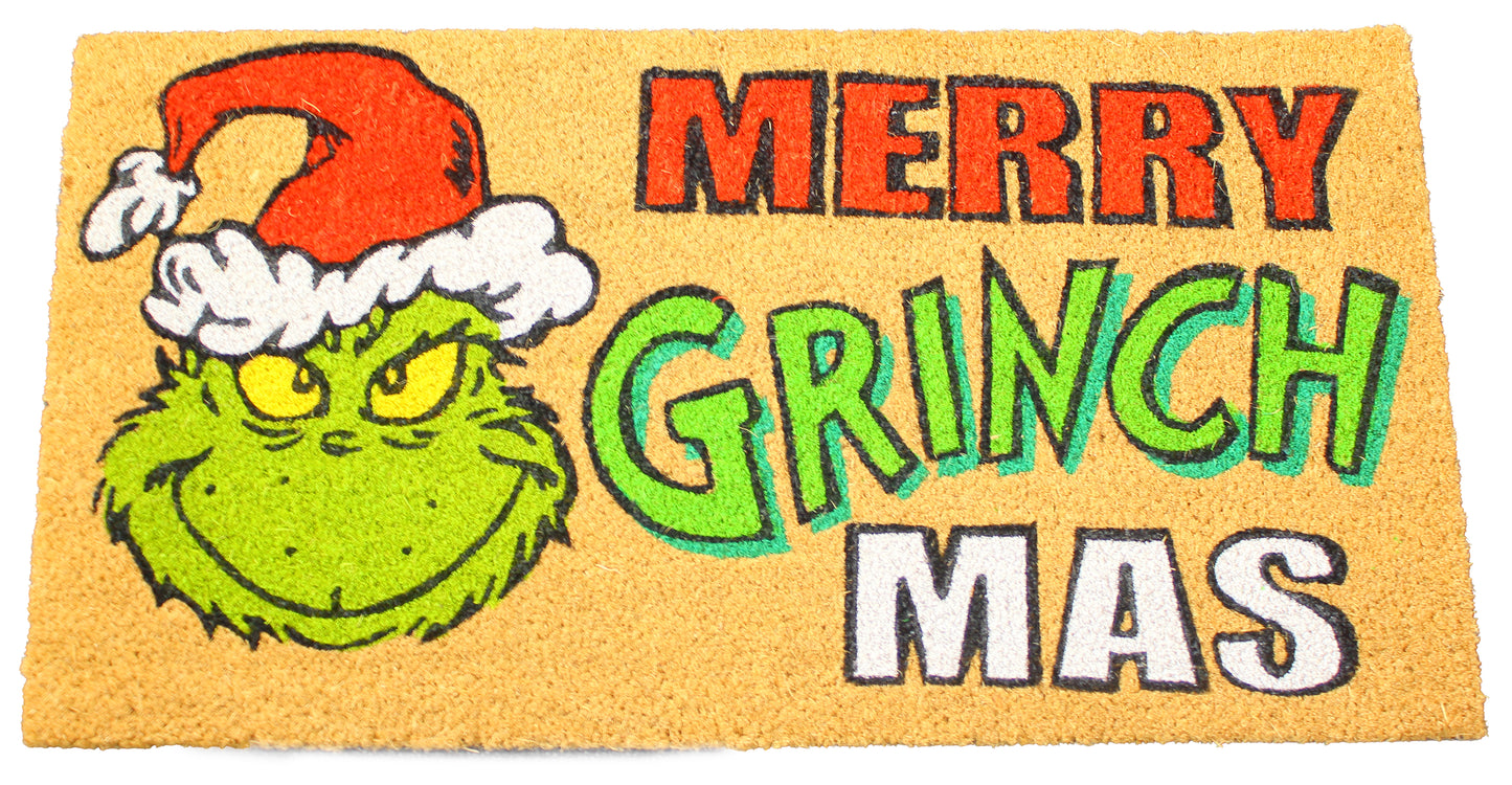 Doormat - Merry Grinchmas Face