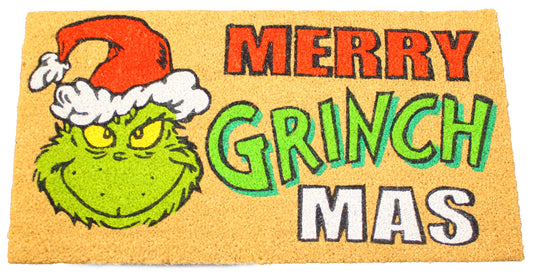 Doormat - Merry Grinchmas Face