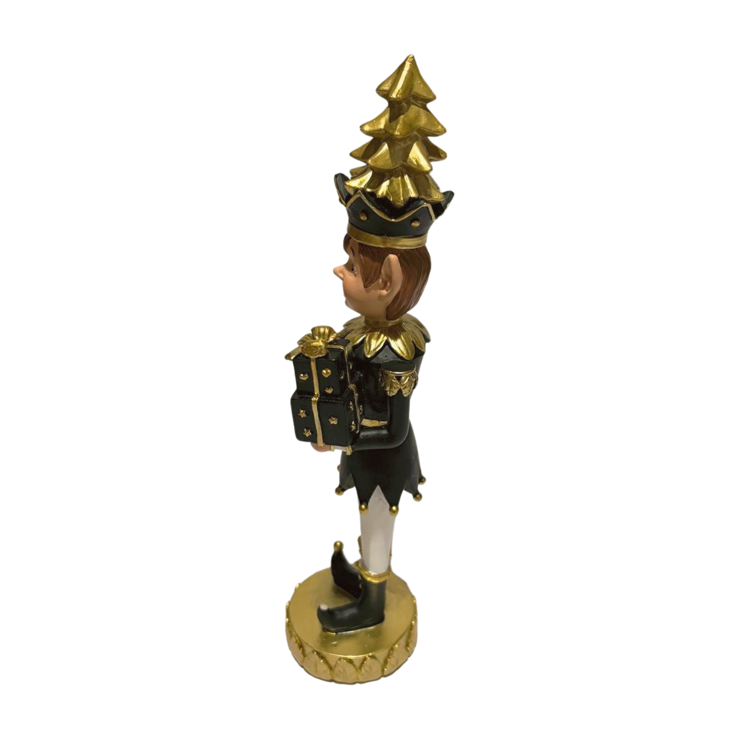 Black and Gold Elf with a Gift
