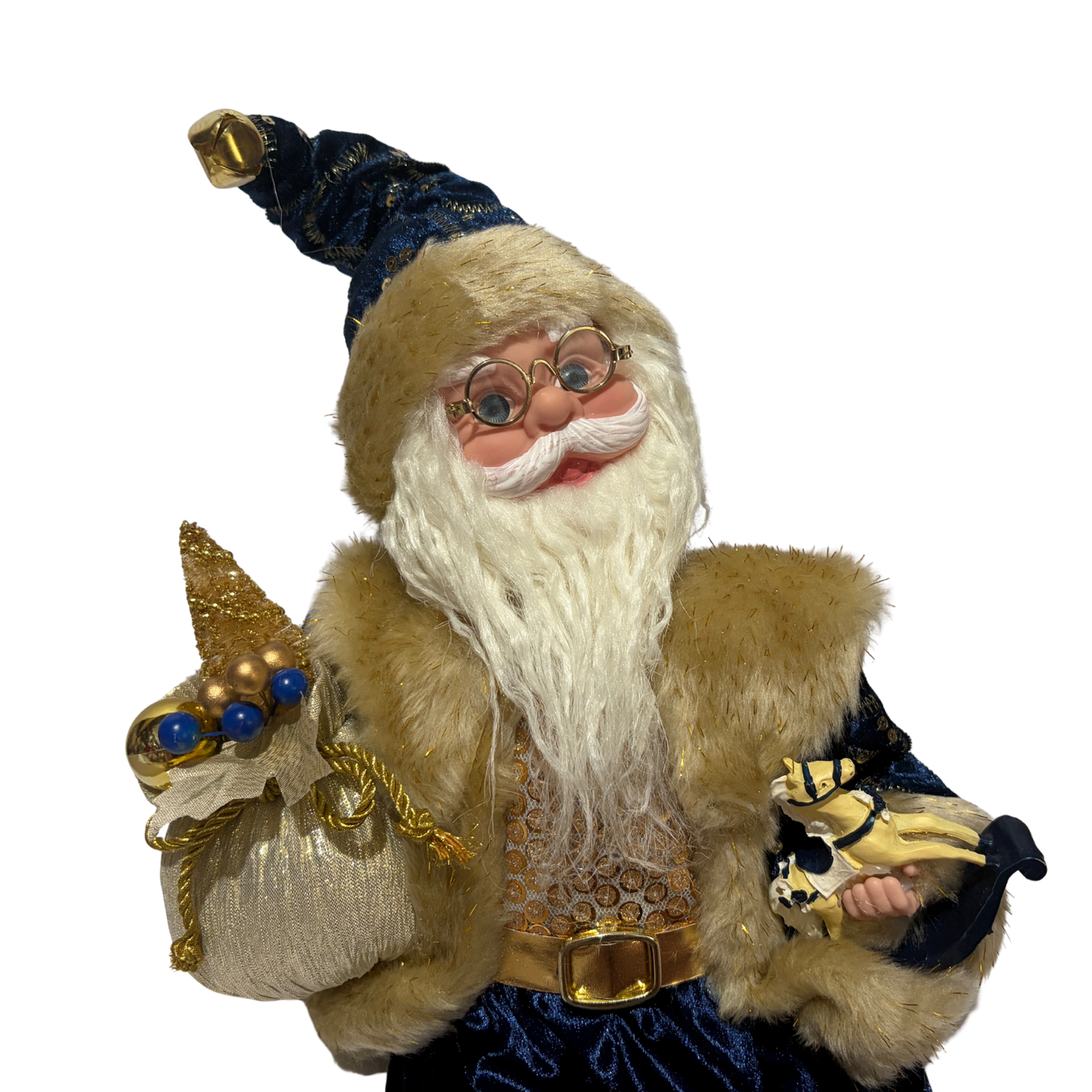 Royal Blue Animated Sitting Santa Claus