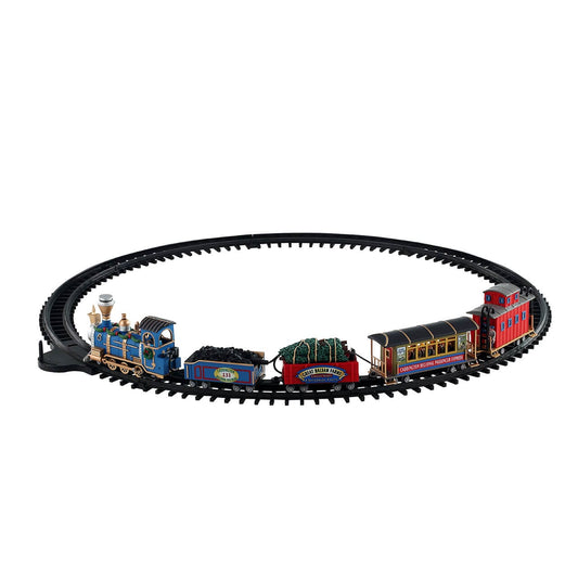 Lemax Caddington Regional Railway train set with locomotive, carriages and oval track