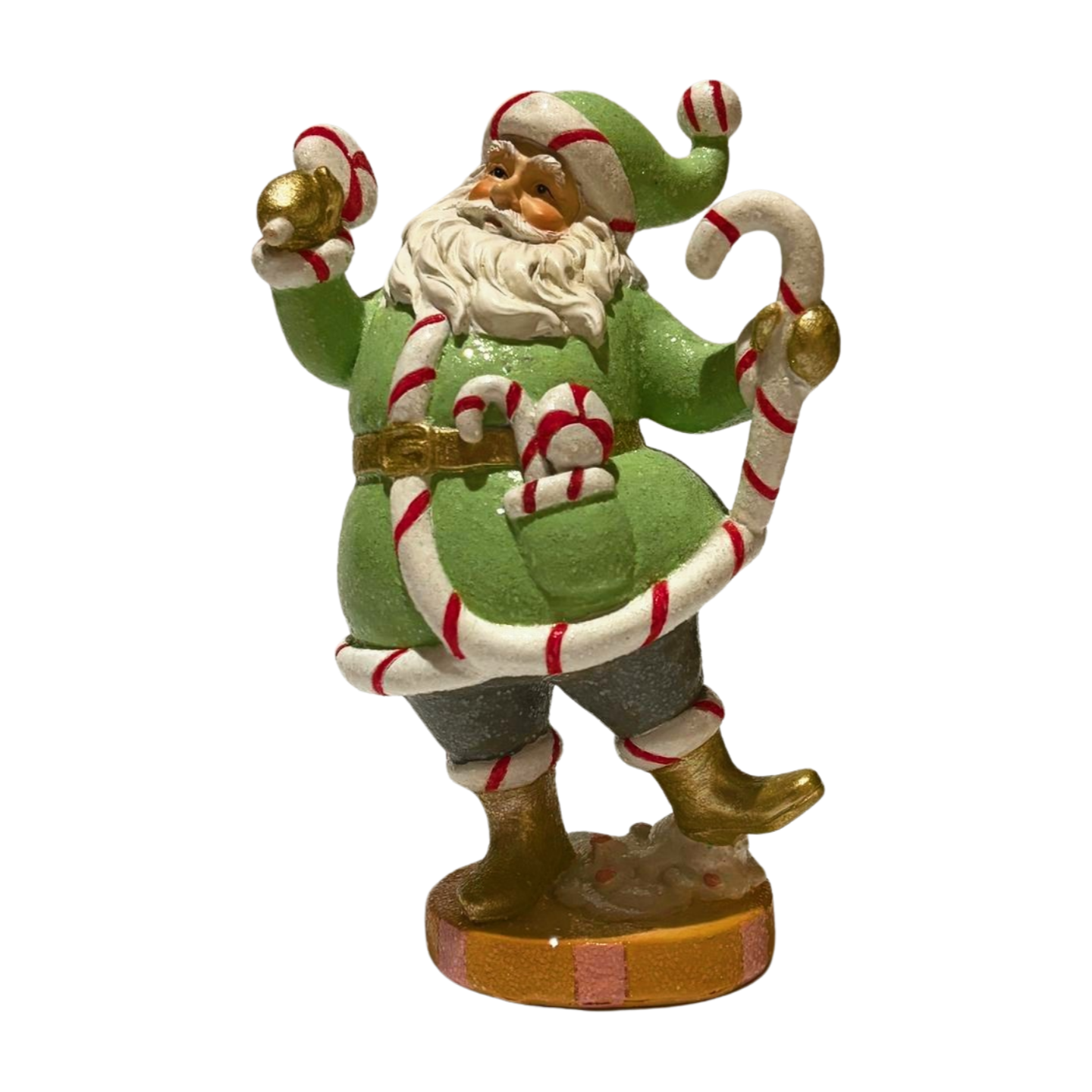 Candy Cane Santa Figurine