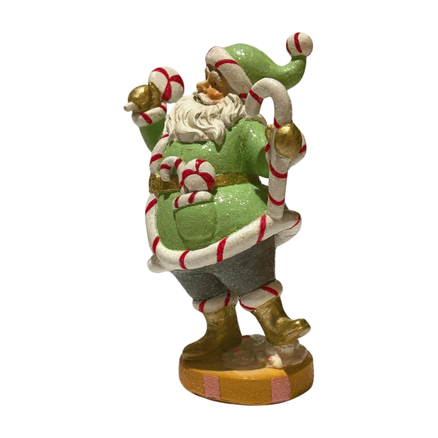 Candy Cane Santa Figurine