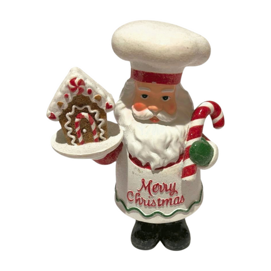 Chef Santa with Gingerbread House