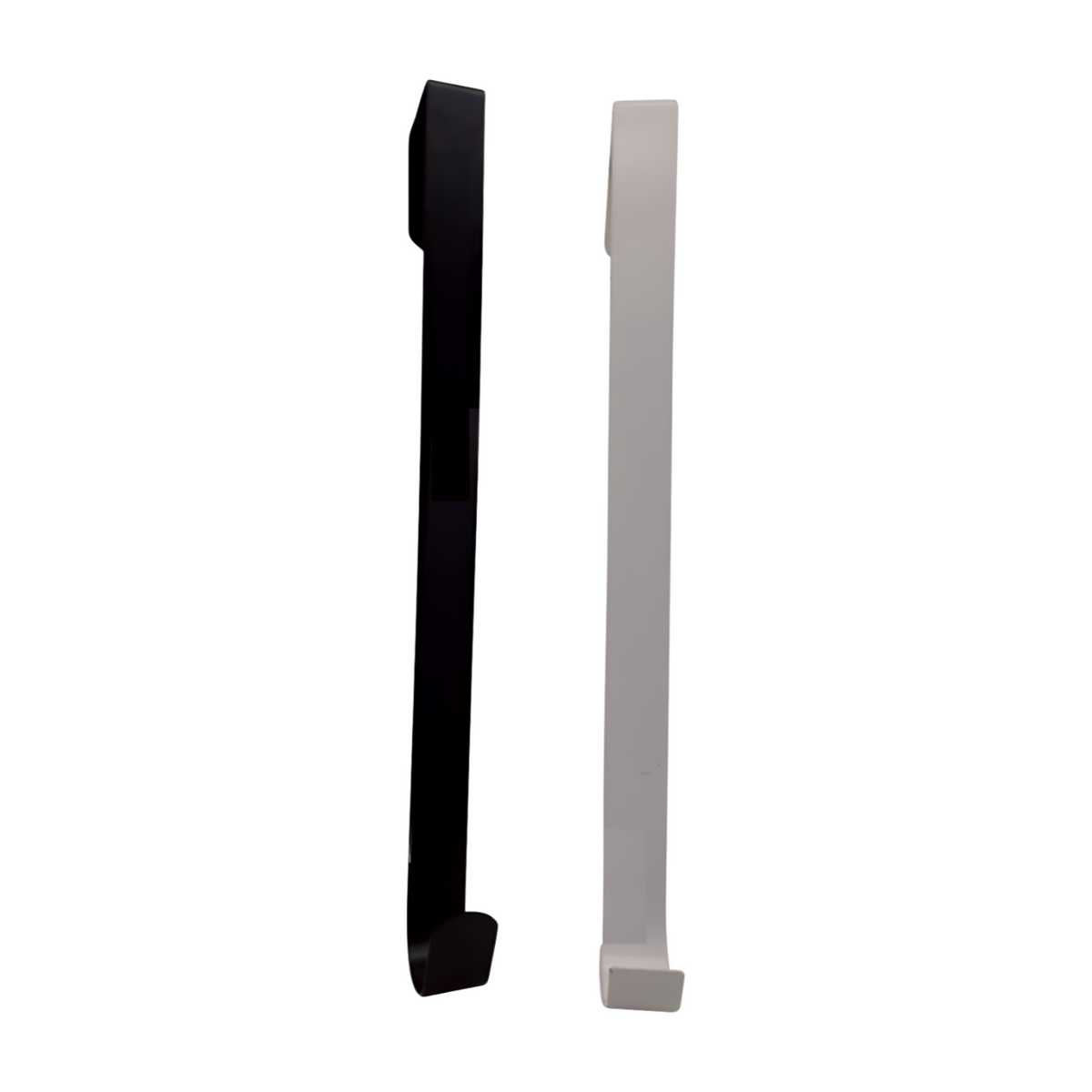Black and white metal wreath hooks