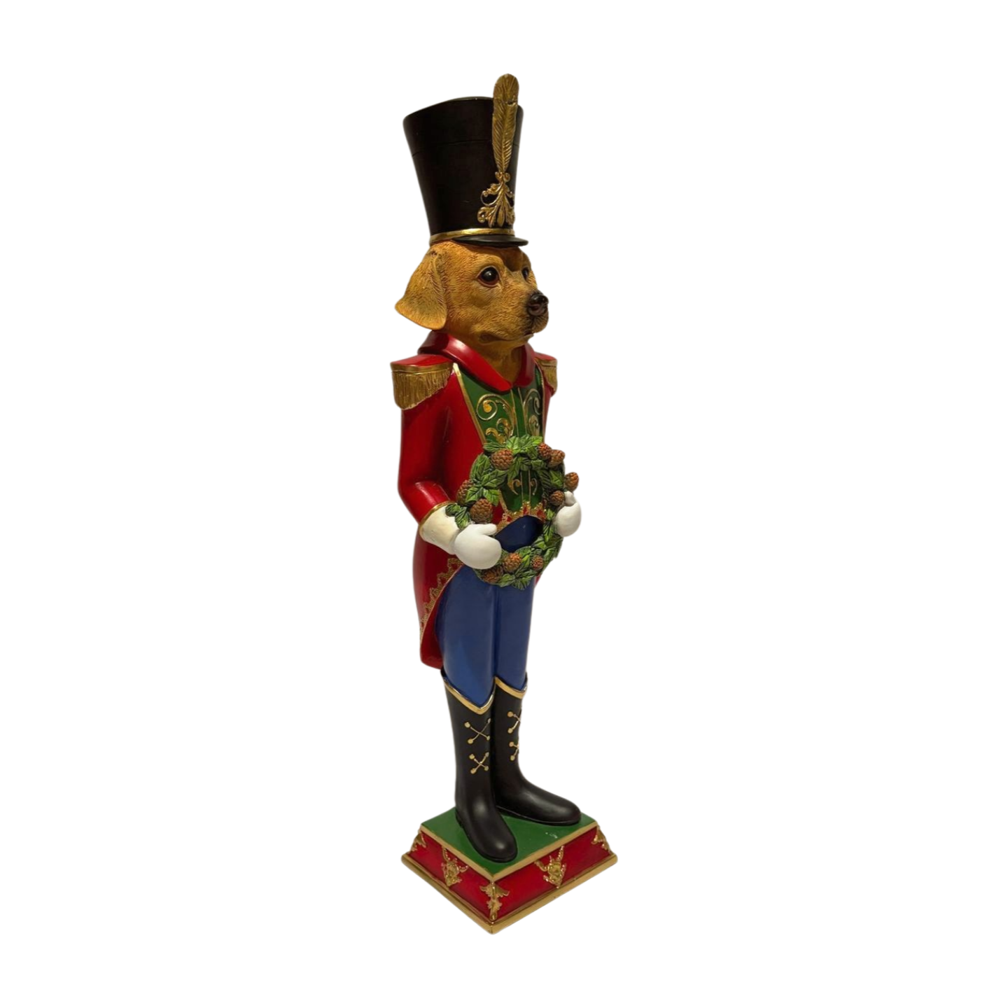 Dog Nutcracker with a Wreath