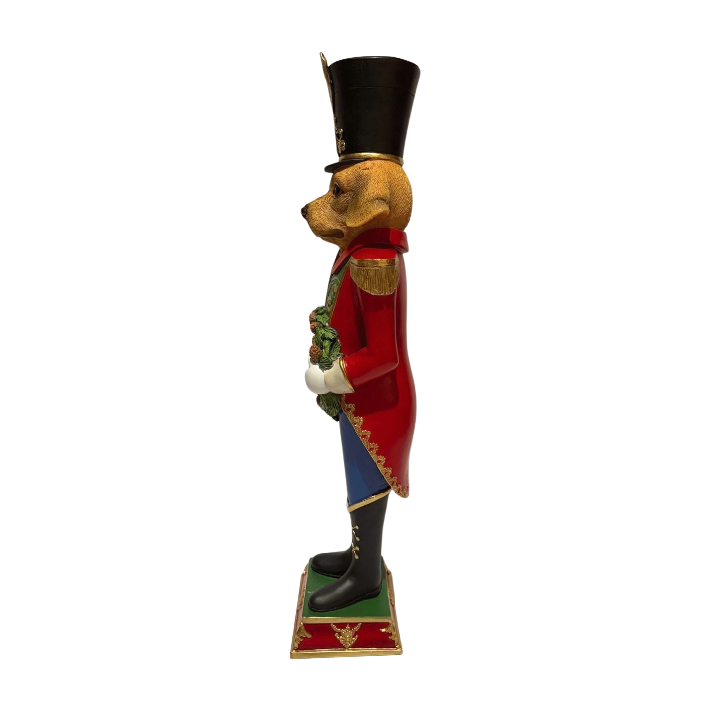 Dog Nutcracker with a Wreath