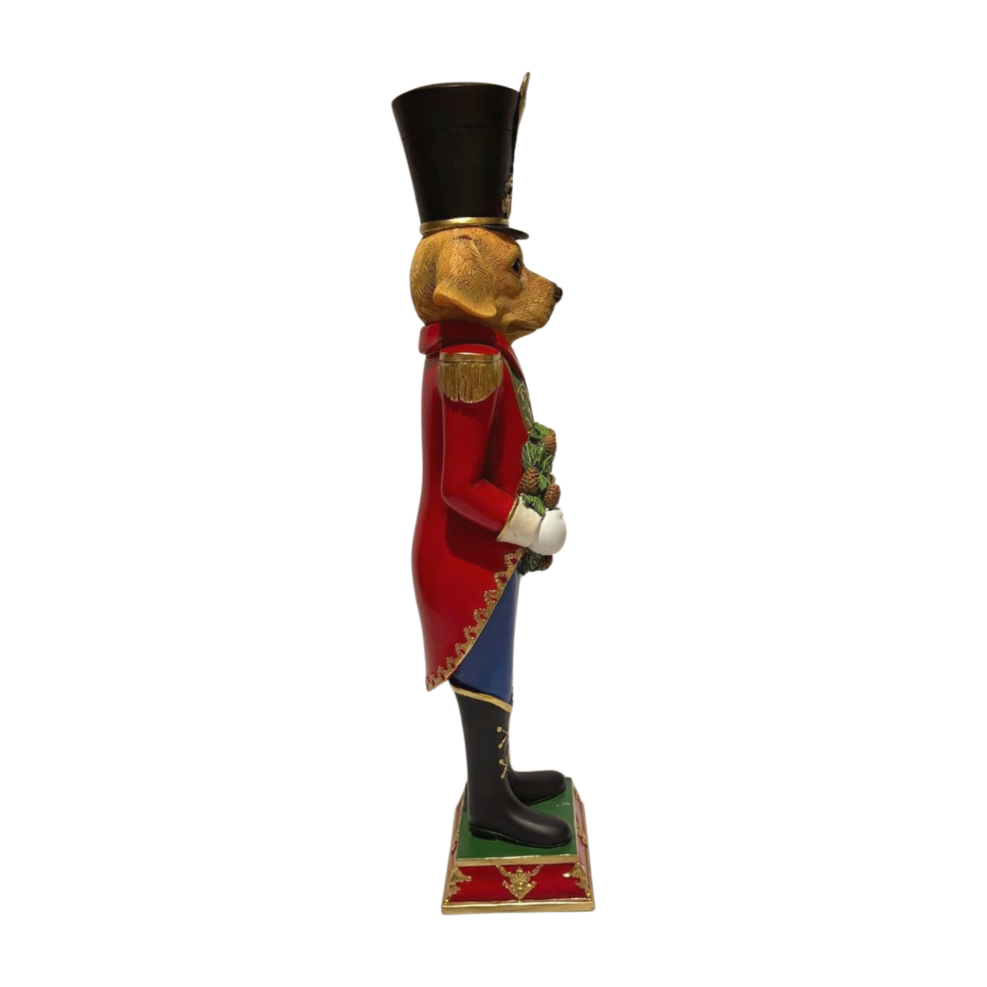 Dog Nutcracker with a Wreath