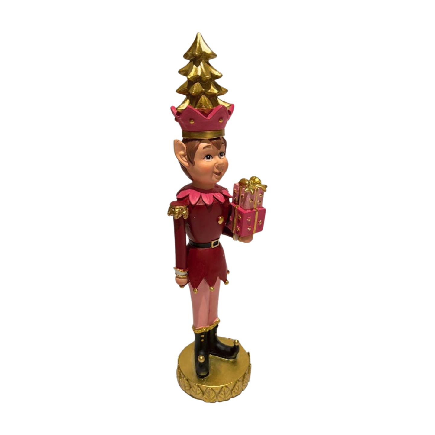 Festive Pink and Gold Christmas Elf