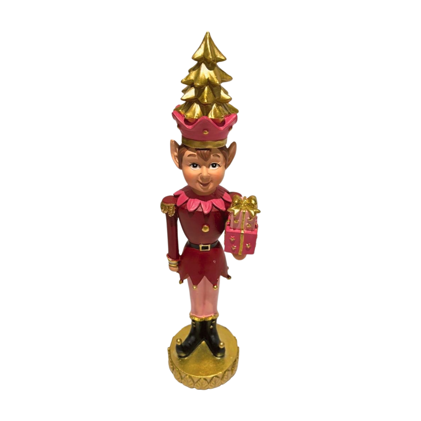 Festive Pink and Gold Christmas Elf