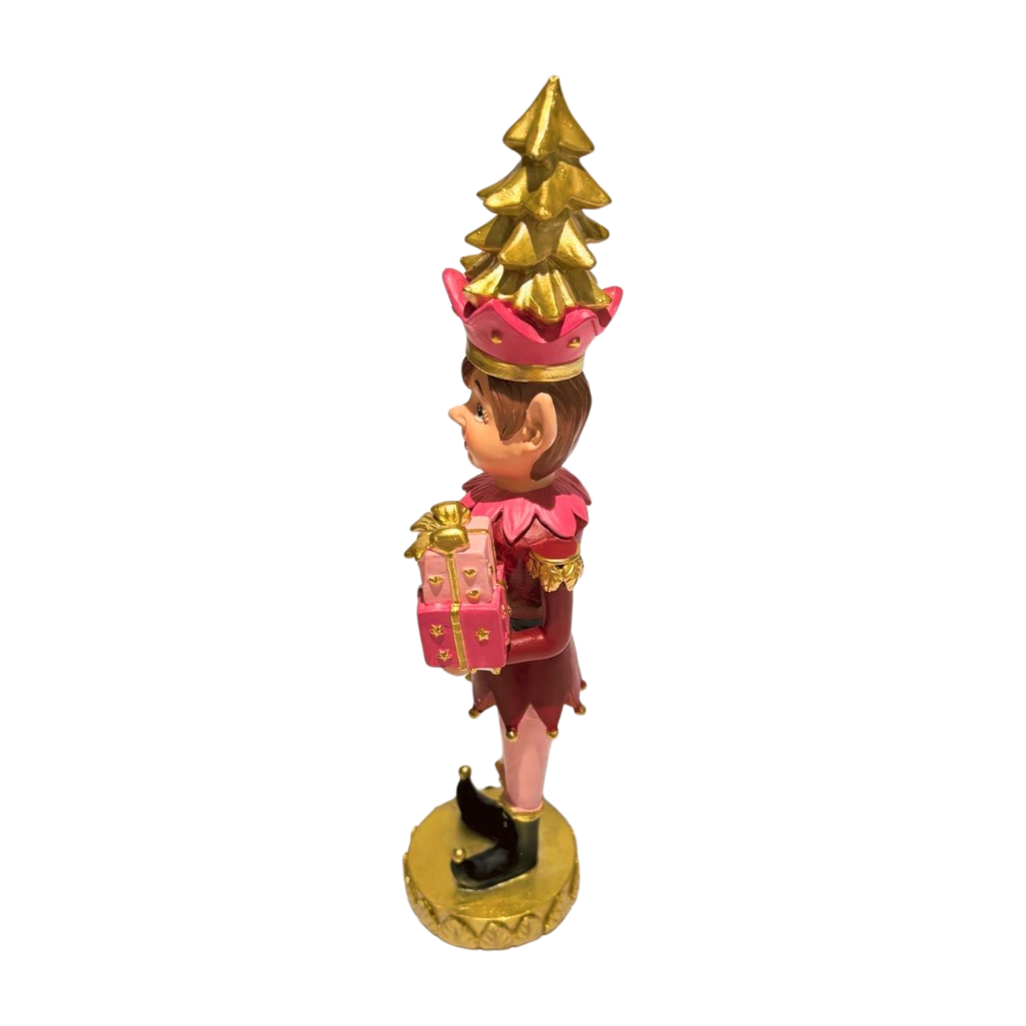 Festive Pink and Gold Christmas Elf