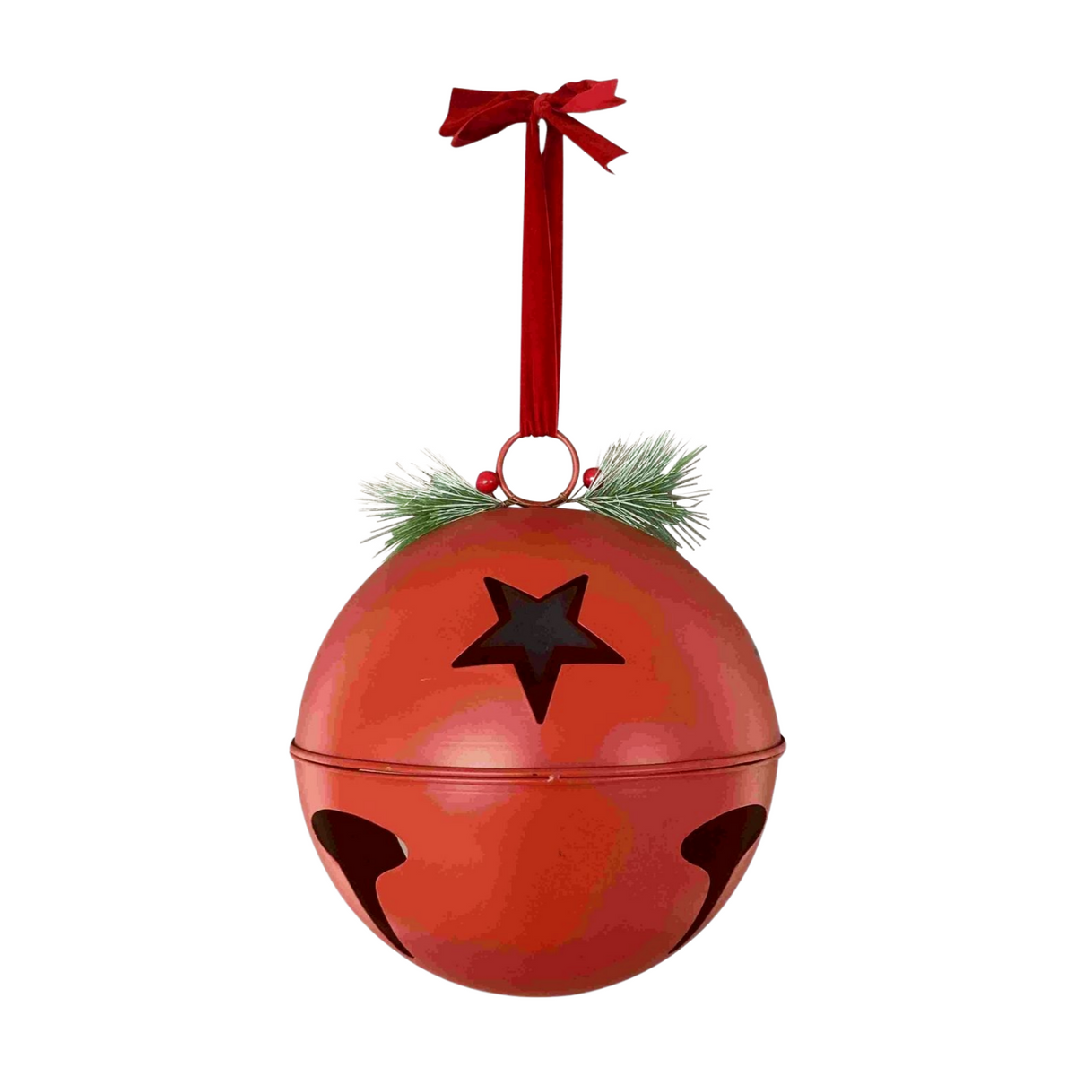 Large red decorative bell ornament