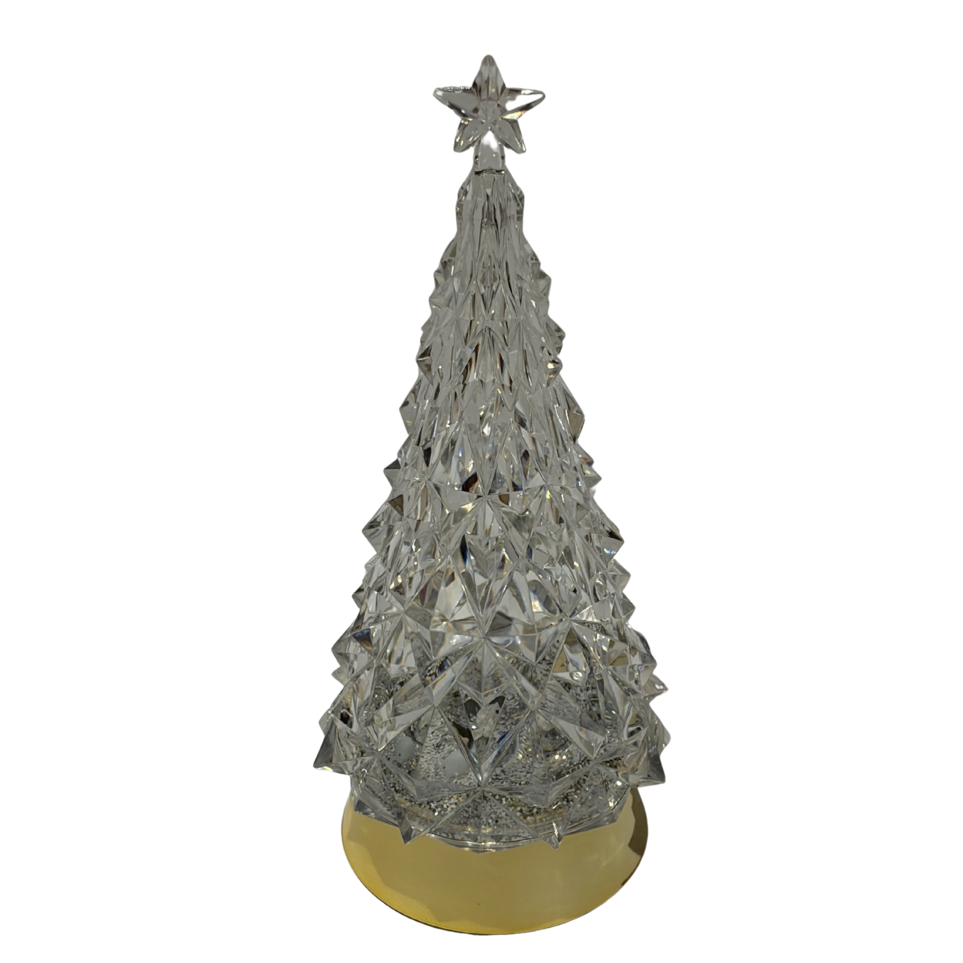 Decorative Christmas tree with a star on top against a white background