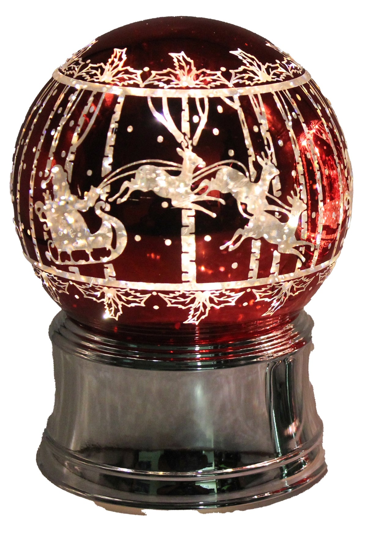 Light Up Red Santa Sleigh Globe | The Christmas Cracker