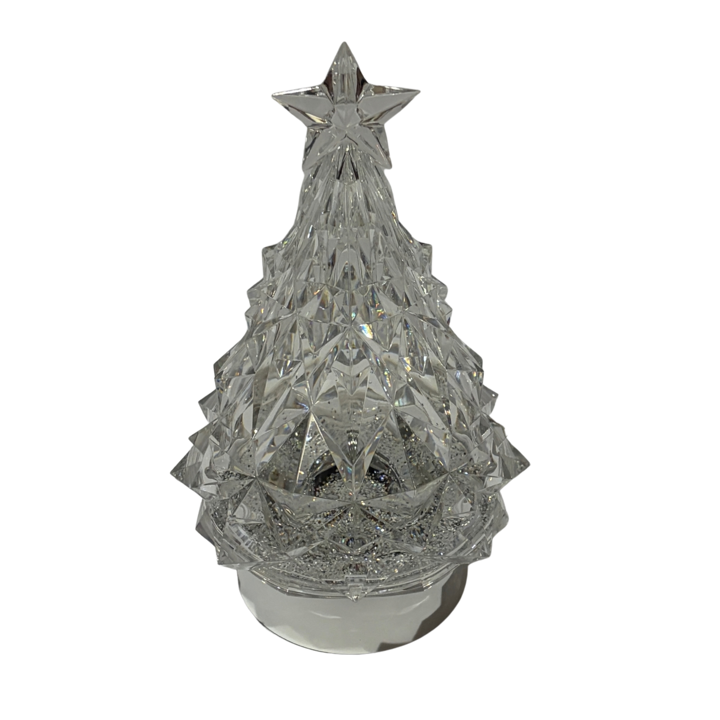 Decorative crystal Christmas tree with star on a white background
