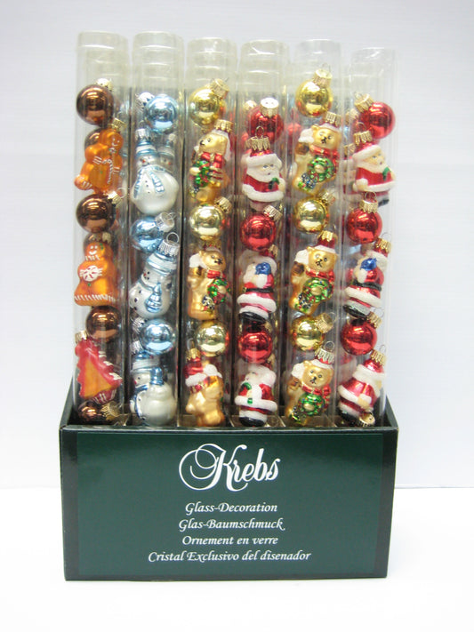 Miniature Figurine Glass Baubles