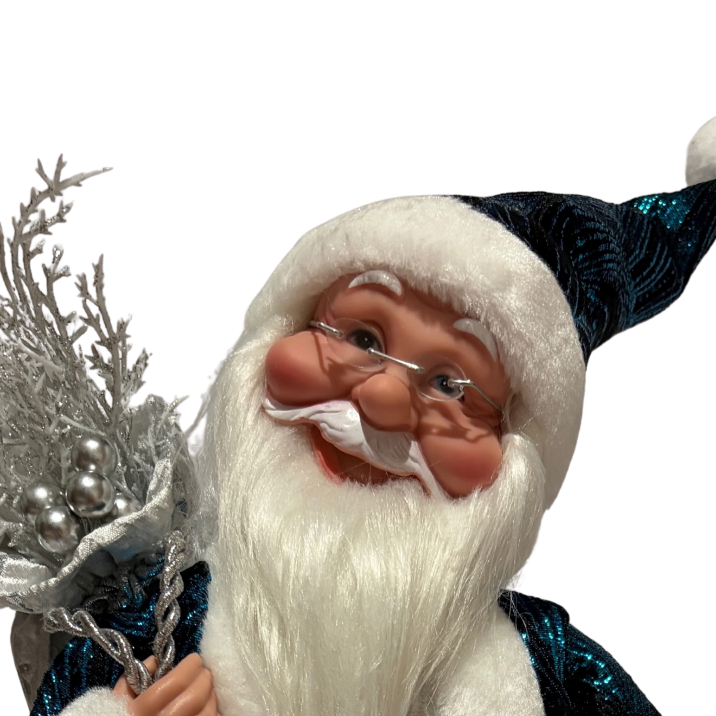 Musical Blue & Silver Santa
