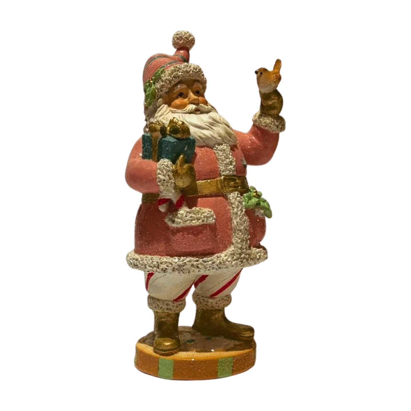 Pastel Pink Santa Figurine