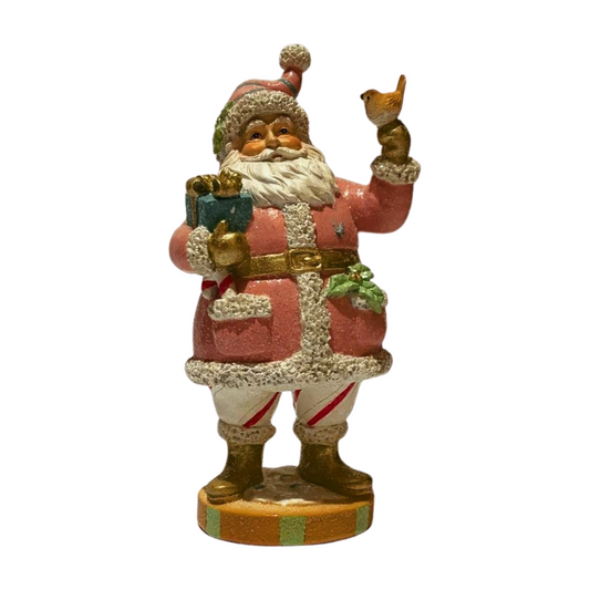 Pastel Pink Santa Figurine