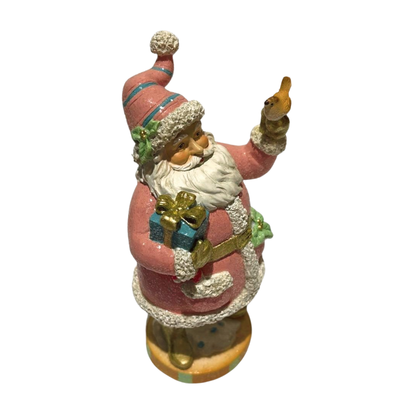 Pastel Pink Santa Figurine
