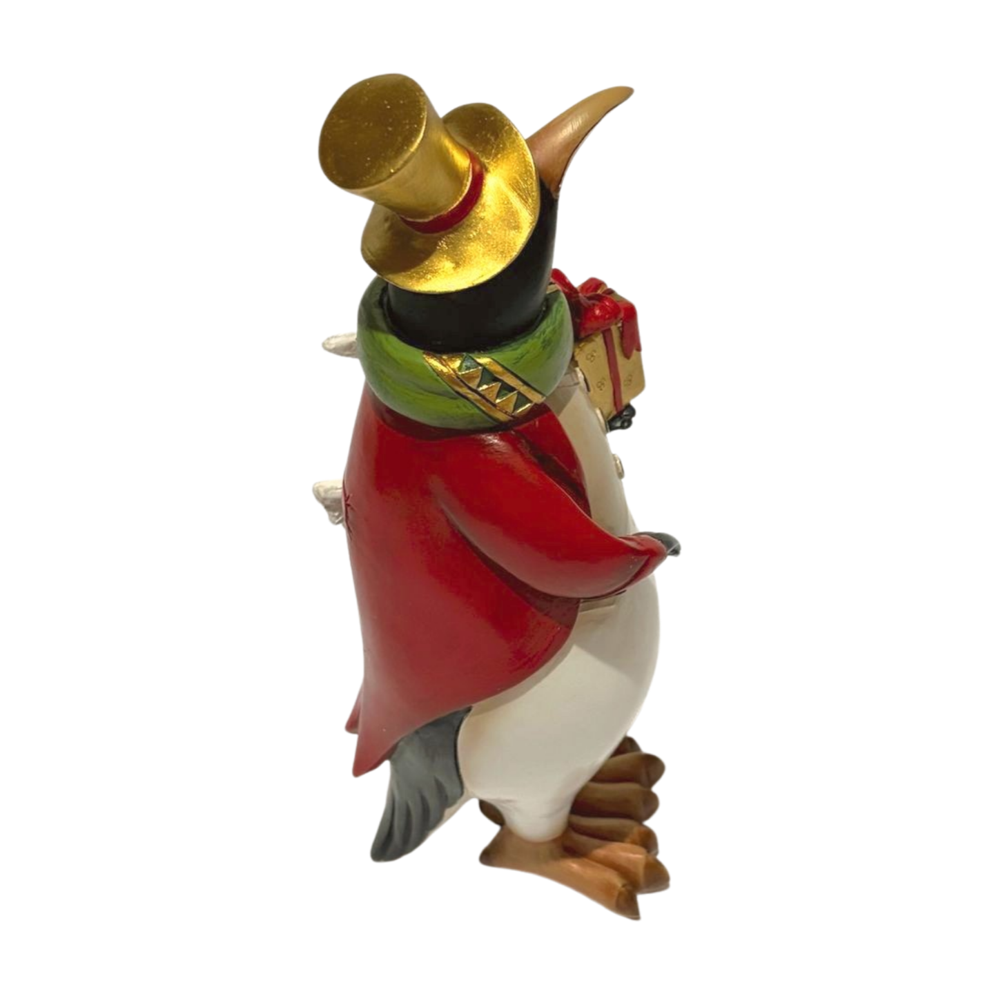 Penguin with Gift Christmas Figurine