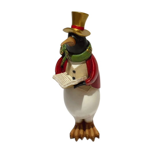 Penguin with Songbook Christmas Figurine