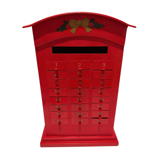 Red Metal Postbox Advent Calendar