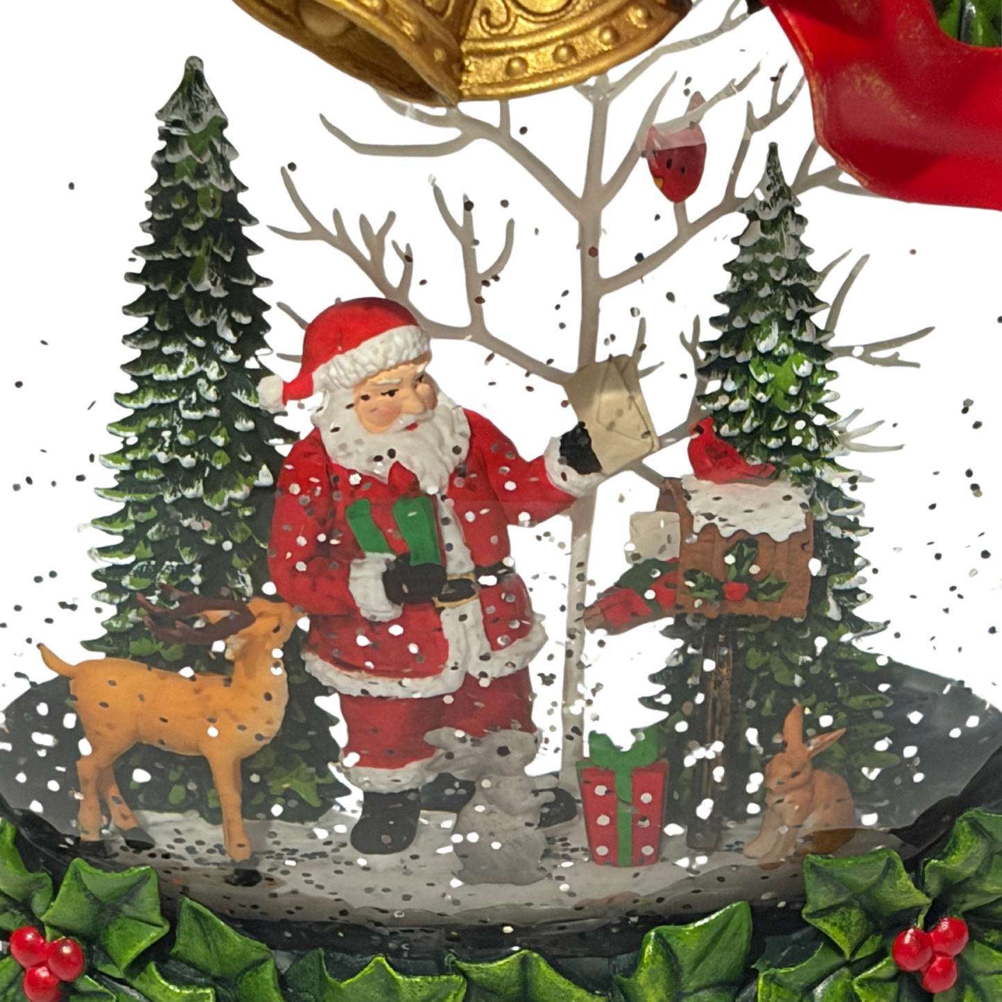 Santa in a Wreath Snow Globe